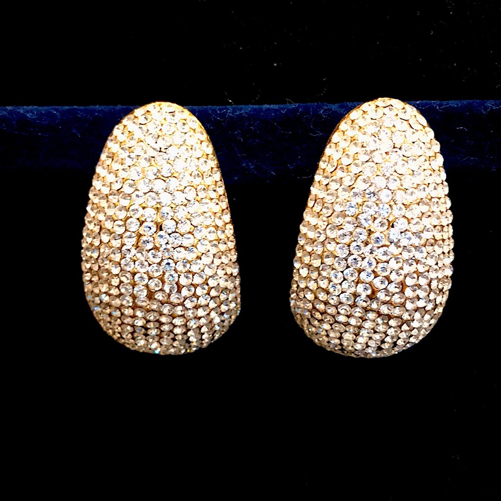 Jarin Signed Goldplated Earrings w/ Crystals